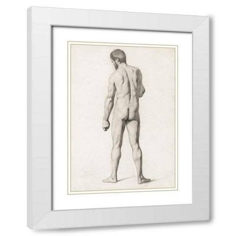 Academic Nude, Seen from the Back White Modern Wood Framed Art Print with Double Matting by Cezanne, Paul