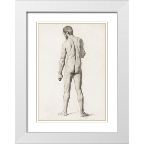 Academic Nude, Seen from the Back White Modern Wood Framed Art Print with Double Matting by Cezanne, Paul