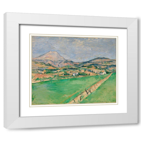 Toward Mont Sainte-Victoire White Modern Wood Framed Art Print with Double Matting by Cezanne, Paul