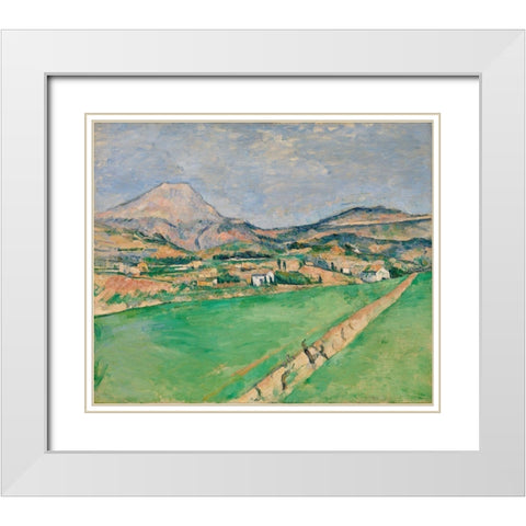 Toward Mont Sainte-Victoire White Modern Wood Framed Art Print with Double Matting by Cezanne, Paul