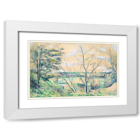 In the Oise Valley White Modern Wood Framed Art Print with Double Matting by Cezanne, Paul