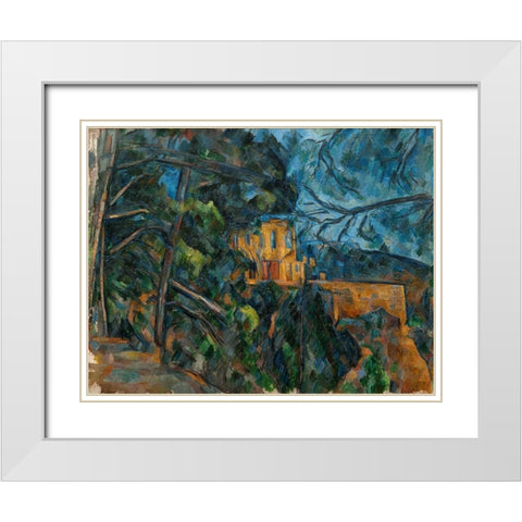 ChÃ¢teau Noir White Modern Wood Framed Art Print with Double Matting by Cezanne, Paul