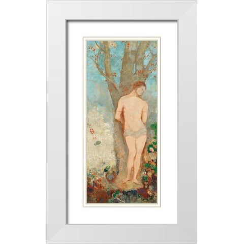 Saint Sebastian White Modern Wood Framed Art Print with Double Matting by Redon, Odilon