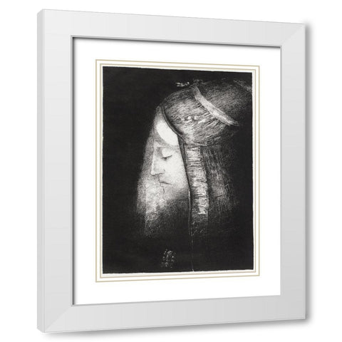 Profile of Light White Modern Wood Framed Art Print with Double Matting by Redon, Odilon