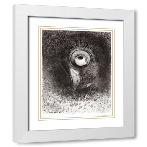 There Was Perhaps a First Vision Attempted by the Flower White Modern Wood Framed Art Print with Double Matting by Redon, Odilon