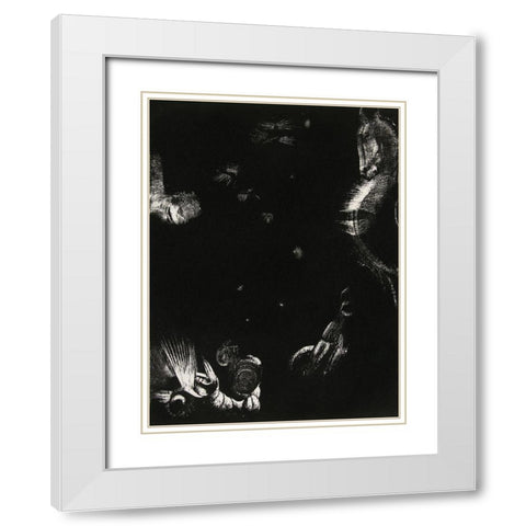 The Different Peoples Who Inhabit the Land and the Sea White Modern Wood Framed Art Print with Double Matting by Redon, Odilon