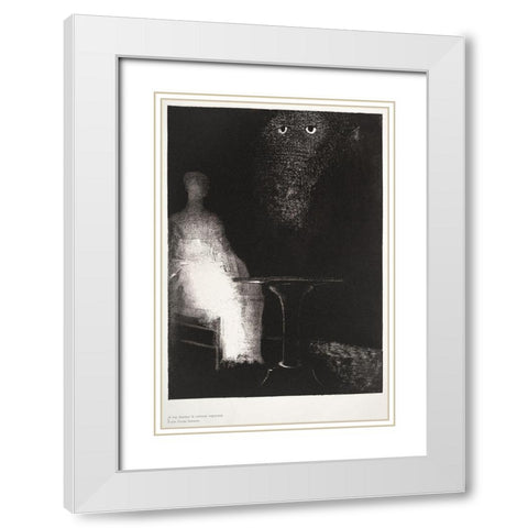 Below, I Saw the Vaporous Contours of a Human Form White Modern Wood Framed Art Print with Double Matting by Redon, Odilon