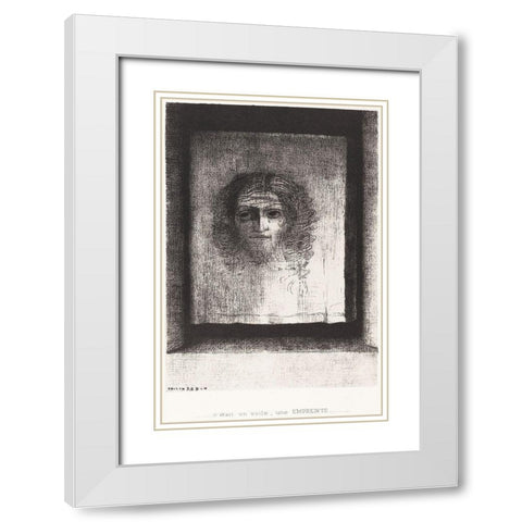 It Was a Veil, an Imprint White Modern Wood Framed Art Print with Double Matting by Redon, Odilon