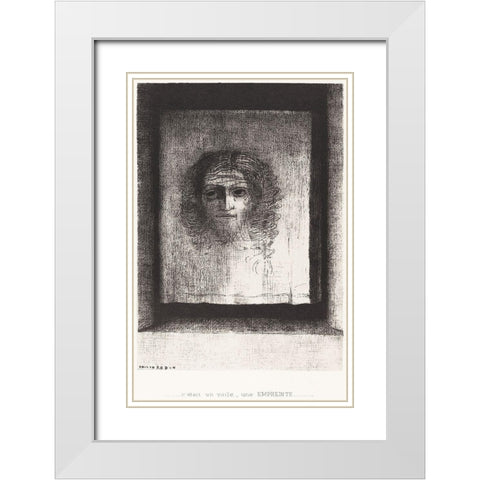 It Was a Veil, an Imprint White Modern Wood Framed Art Print with Double Matting by Redon, Odilon