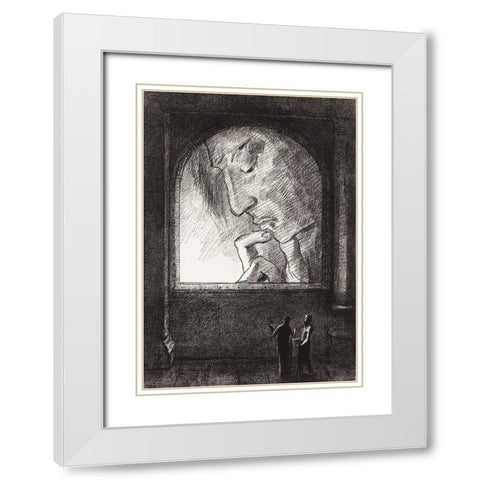 Light White Modern Wood Framed Art Print with Double Matting by Redon, Odilon