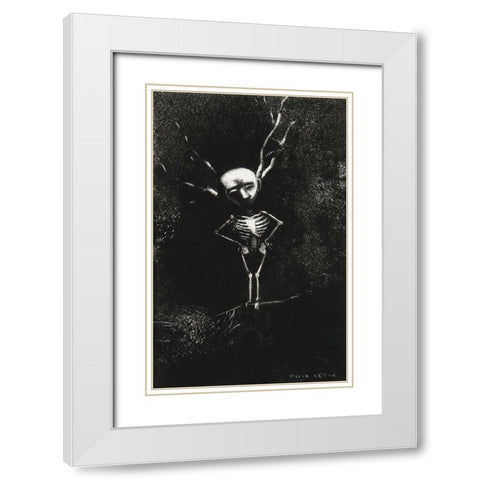 In the Maze of Branches the Pale Figure Appeared White Modern Wood Framed Art Print with Double Matting by Redon, Odilon