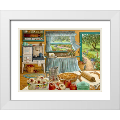 Apple Pie Harvest White Modern Wood Framed Art Print with Double Matting by Kruskamp, Janet