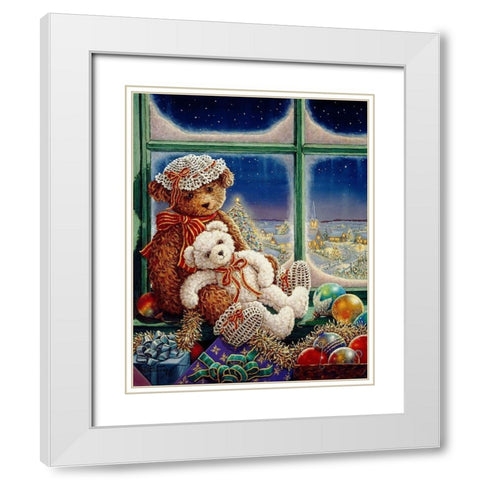 Molly And Sugar Bear White Modern Wood Framed Art Print with Double Matting by Kruskamp, Janet