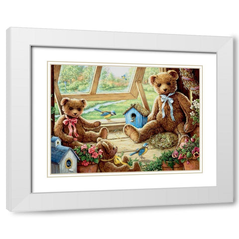 Garden House Tenants White Modern Wood Framed Art Print with Double Matting by Kruskamp, Janet