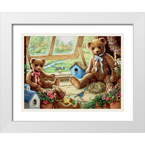 Garden House Tenants White Modern Wood Framed Art Print with Double Matting by Kruskamp, Janet