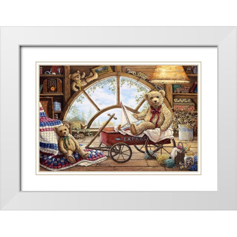 Remembering Yesterday White Modern Wood Framed Art Print with Double Matting by Kruskamp, Janet