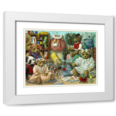 Teddy Bear Wear White Modern Wood Framed Art Print with Double Matting by Kruskamp, Janet