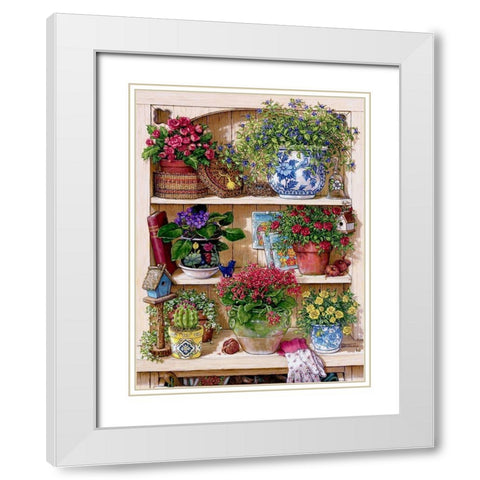 Flower Cupboard White Modern Wood Framed Art Print with Double Matting by Kruskamp, Janet