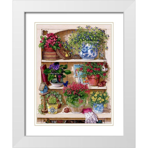 Flower Cupboard White Modern Wood Framed Art Print with Double Matting by Kruskamp, Janet