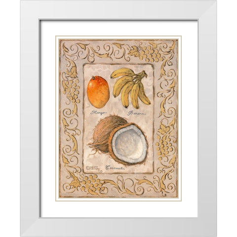 Tropical Fruit I White Modern Wood Framed Art Print with Double Matting by Kruskamp, Janet