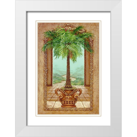 Classical Palm Tree White Modern Wood Framed Art Print with Double Matting by Kruskamp, Janet