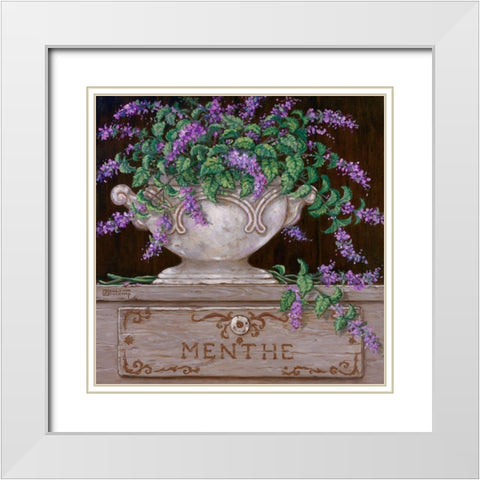 Paquet de Menthe White Modern Wood Framed Art Print with Double Matting by Kruskamp, Janet