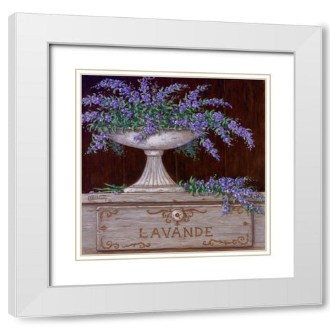 Paquet de Lavande White Modern Wood Framed Art Print with Double Matting by Kruskamp, Janet