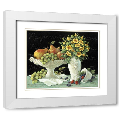 Wild Roses with Fruit White Modern Wood Framed Art Print with Double Matting by Kruskamp, Janet