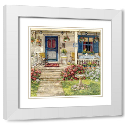 Front Porch in Maine White Modern Wood Framed Art Print with Double Matting by Kruskamp, Janet