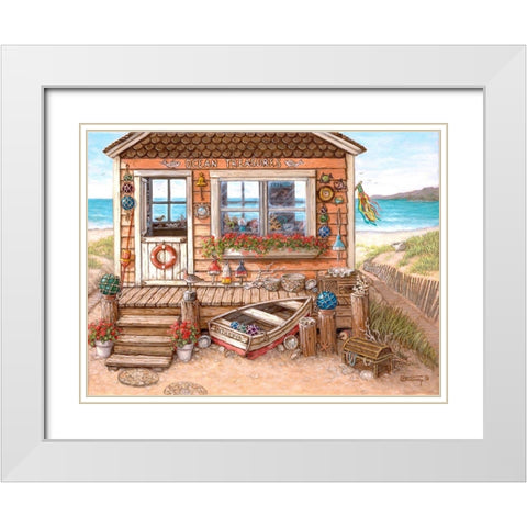 Ocean Treasures White Modern Wood Framed Art Print with Double Matting by Kruskamp, Janet