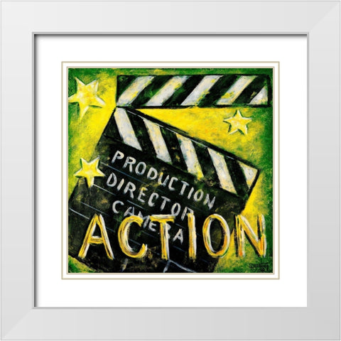 Action! White Modern Wood Framed Art Print with Double Matting by Kruskamp, Janet