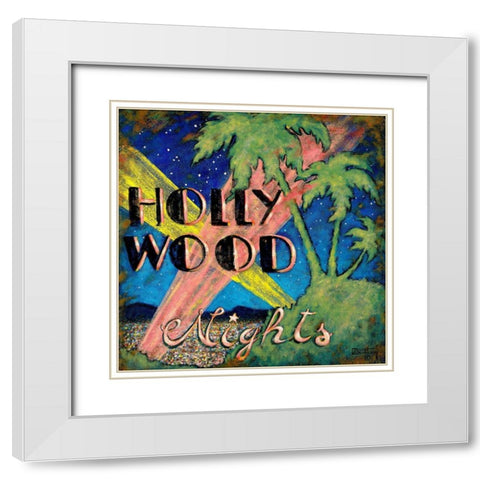 Hollywood Nights White Modern Wood Framed Art Print with Double Matting by Kruskamp, Janet