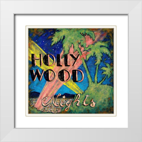 Hollywood Nights White Modern Wood Framed Art Print with Double Matting by Kruskamp, Janet