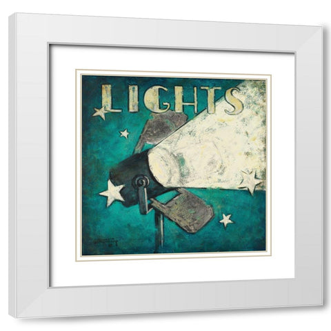 Lights White Modern Wood Framed Art Print with Double Matting by Kruskamp, Janet