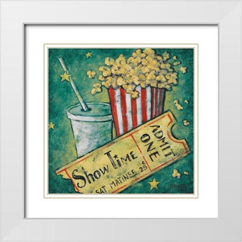 Show Time White Modern Wood Framed Art Print with Double Matting by Kruskamp, Janet