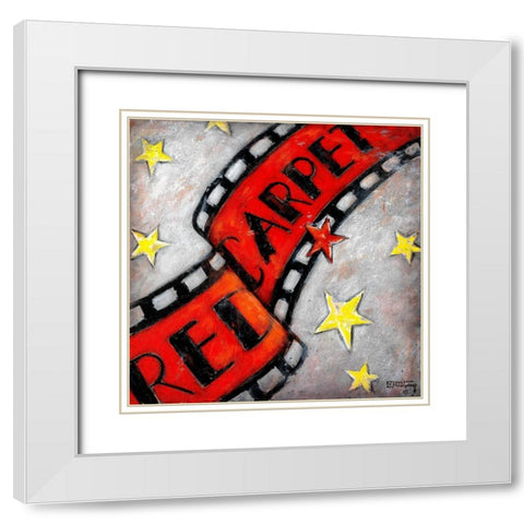 Red Carpet II White Modern Wood Framed Art Print with Double Matting by Kruskamp, Janet