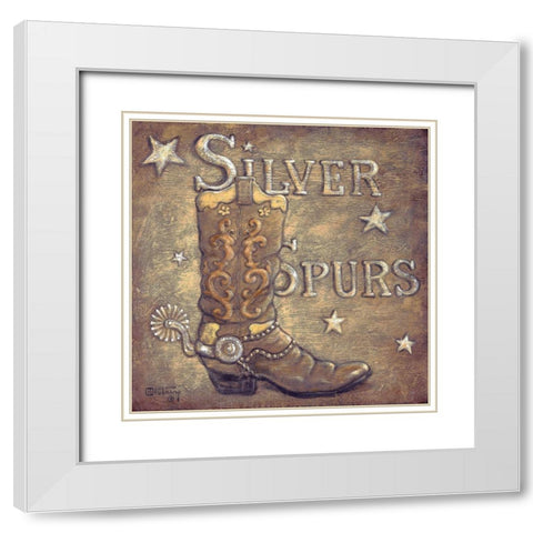 Silver Spurs White Modern Wood Framed Art Print with Double Matting by Kruskamp, Janet