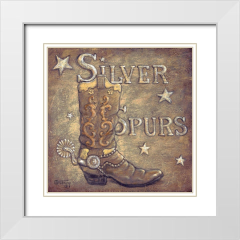 Silver Spurs White Modern Wood Framed Art Print with Double Matting by Kruskamp, Janet