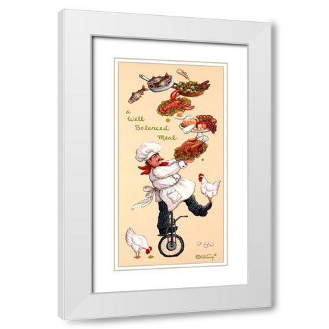 A Well Balanced Meal White Modern Wood Framed Art Print with Double Matting by Kruskamp, Janet