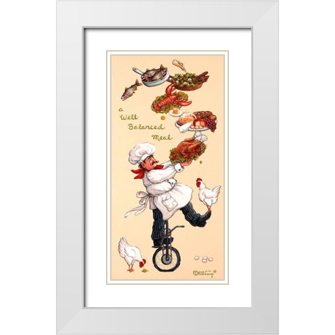 A Well Balanced Meal White Modern Wood Framed Art Print with Double Matting by Kruskamp, Janet
