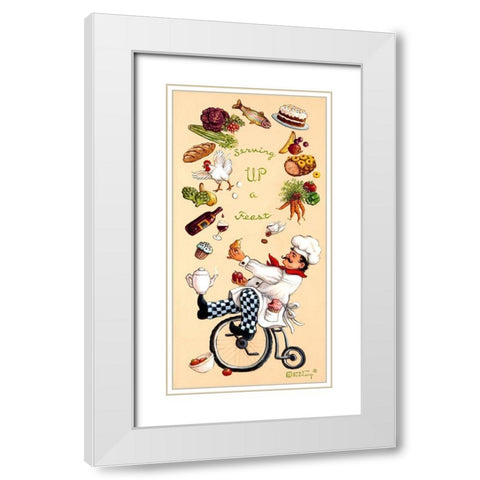 Serving Up A Feast White Modern Wood Framed Art Print with Double Matting by Kruskamp, Janet