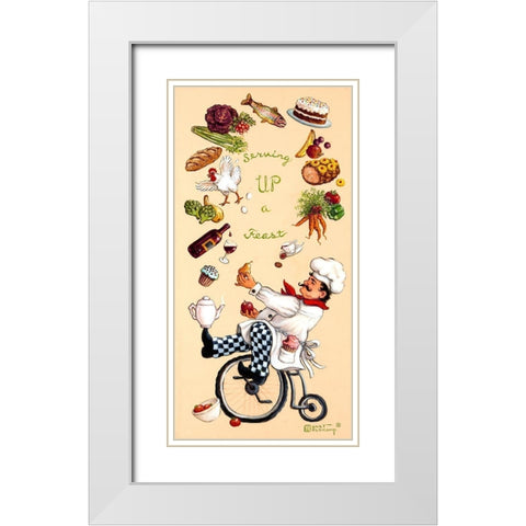 Serving Up A Feast White Modern Wood Framed Art Print with Double Matting by Kruskamp, Janet