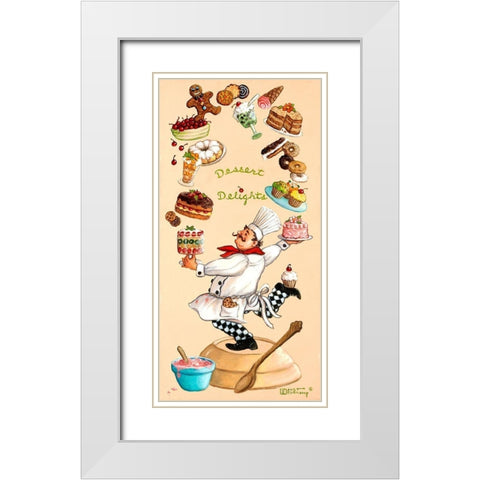 Dessert Delights White Modern Wood Framed Art Print with Double Matting by Kruskamp, Janet