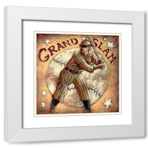 Grand Slam White Modern Wood Framed Art Print with Double Matting by Kruskamp, Janet