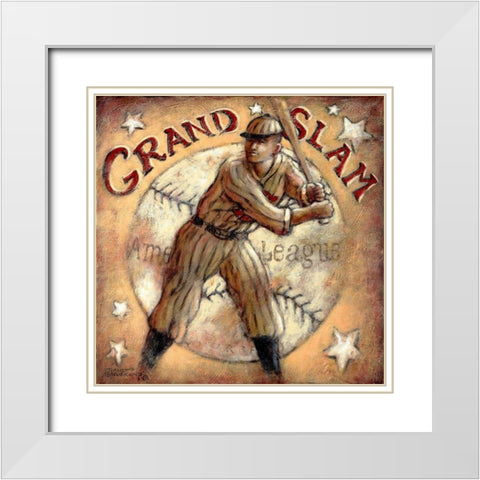 Grand Slam White Modern Wood Framed Art Print with Double Matting by Kruskamp, Janet