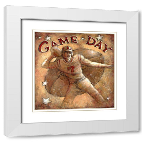 Game Day White Modern Wood Framed Art Print with Double Matting by Kruskamp, Janet