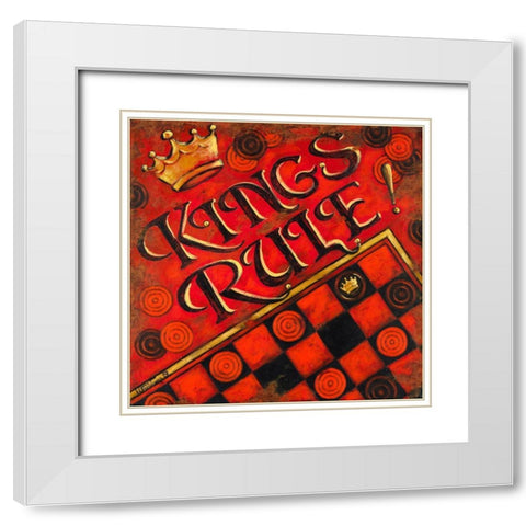 Kings Rule White Modern Wood Framed Art Print with Double Matting by Kruskamp, Janet