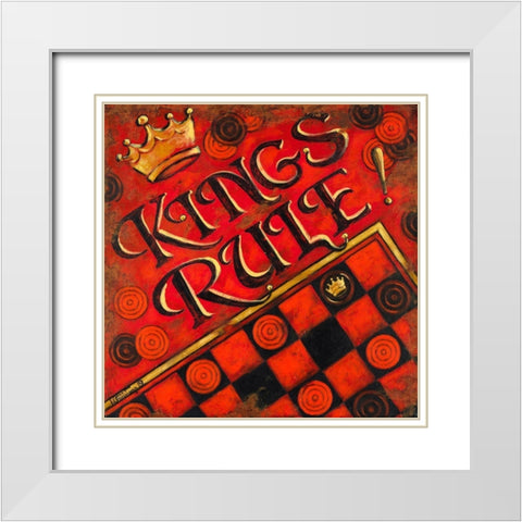 Kings Rule White Modern Wood Framed Art Print with Double Matting by Kruskamp, Janet