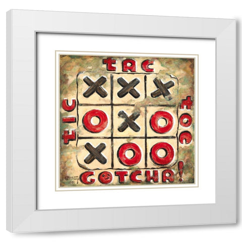 Tic Tac Toe White Modern Wood Framed Art Print with Double Matting by Kruskamp, Janet