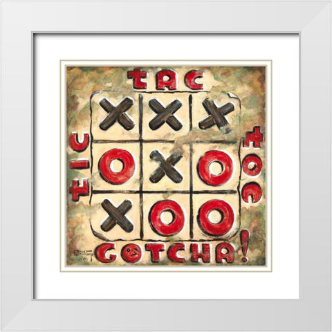 Tic Tac Toe White Modern Wood Framed Art Print with Double Matting by Kruskamp, Janet